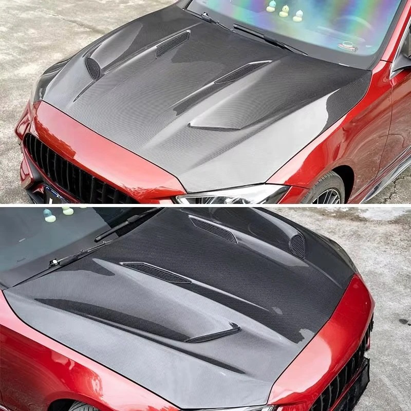 C-Class W206 New Carbon Fiber Hood with Included Screws Modified Engine Hood for C-Class